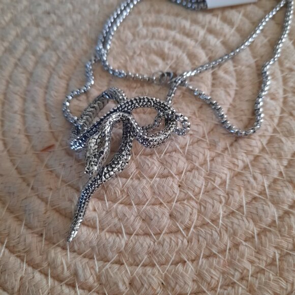 Snake Pendant Gothic Pendant Necklace - Stainless Steel, NEW! - Picture 4 of 14